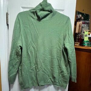 2X Lands End Cashmere Turtleneck Sweater